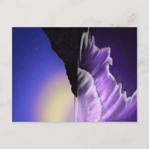 Rough sea and starry sky postcard