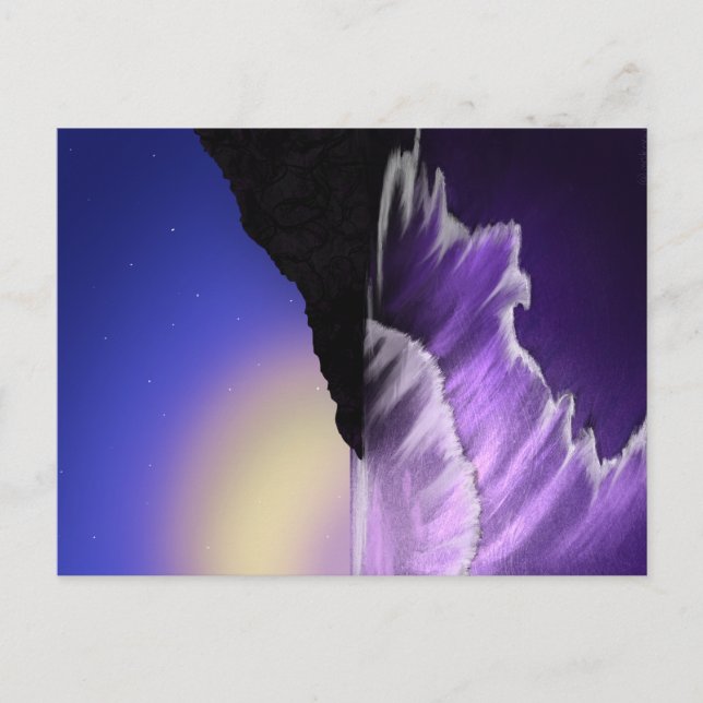 Rough sea and starry sky postcard (Front)