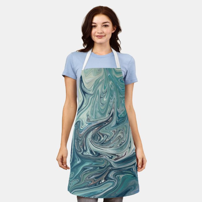 Rough sea | Best sea abstract painting Apron (Worn)