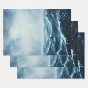 Rough Seas Ocean Waves Decoupage Wrapping Paper Sheet