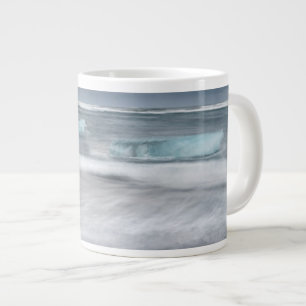 Rough Seascape with ice, iceland Large Coffee Mug