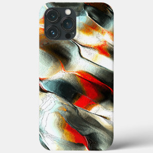 Rough silvery rock over burning ember, intensity iPhone 13 pro max case