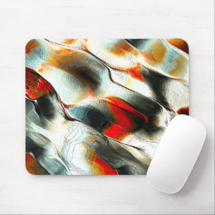Rough silvery rock over burning ember, intensity mouse pad