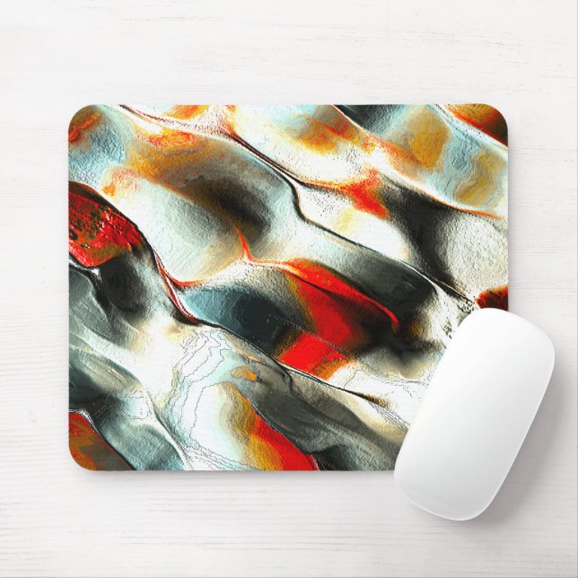 Rough silvery rock over burning ember, intensity mouse pad (With Mouse)