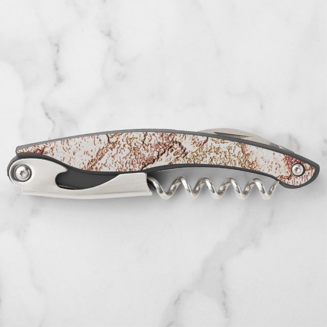 Rough stone in creamy light brown corkscrew (Front)