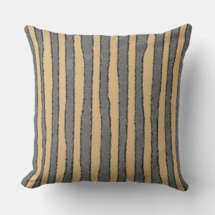 Rough Stripes Golden Caramel and Grey Cushion