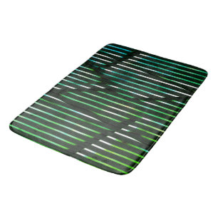 Rough stripes over green stained  abstract design  bath mat
