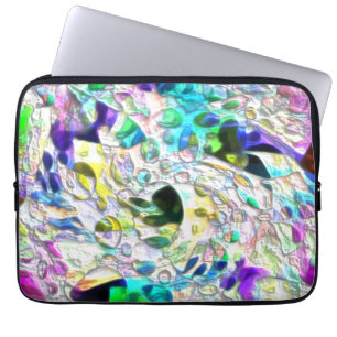 Rough texture coloured bubbles holes, clear notche laptop sleeve