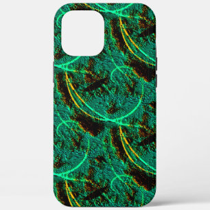 Rough texture dark green cyan with brown craters iPhone 12 pro max case