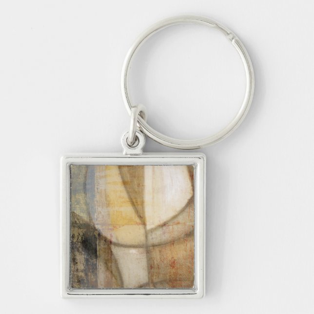 Rough Textured Earth Tone Painting Key Ring (Front)
