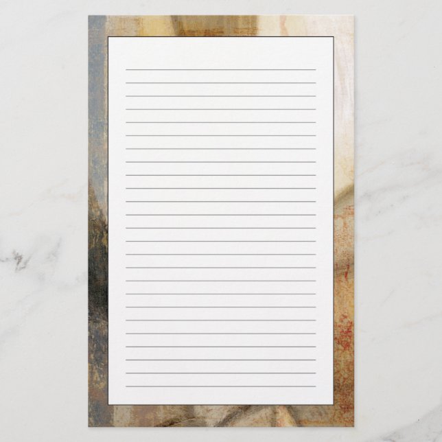 Rough Textured Earth Tone Painting Stationery (Front)