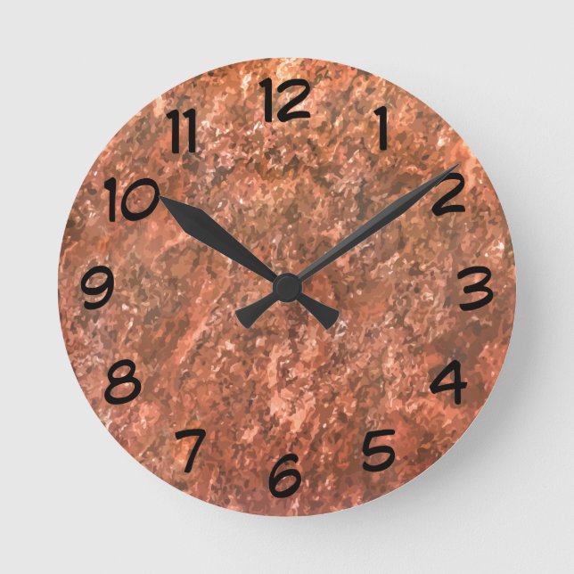 Rough Textured Look Stone Kitchen Wall Clocks (Front)