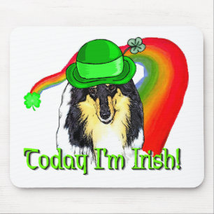 Rough Tri Collie Saint Patricks Mouse Pad