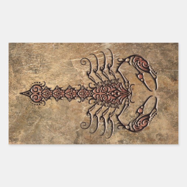 Rough Tribal Scorpion Rectangular Sticker (Front)