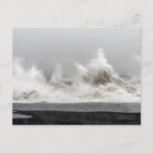 Rough Winter Storm Ocean Postcard