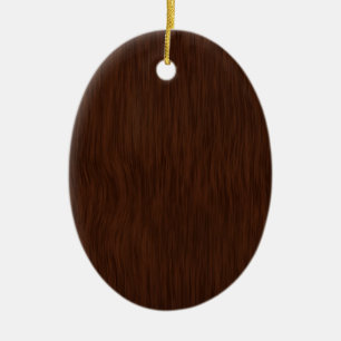 Rough Wood Grain Background - Dark Walnut Ceramic Ornament