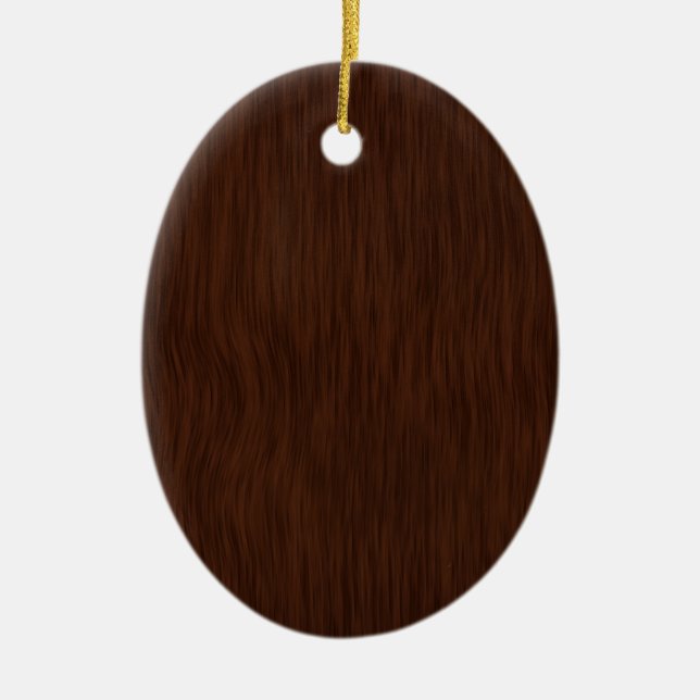 Rough Wood Grain Background - Dark Walnut Ceramic Ornament (Front)