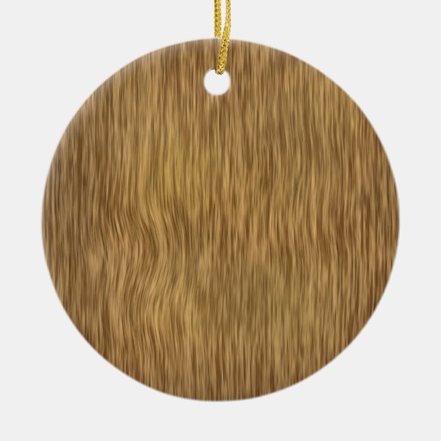 Rough Wood Grain Background in Natural Colour Ceramic Tree Decoration (Front)