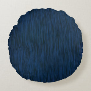 Rough Wood Grain Look Background Deep Blue Round Cushion