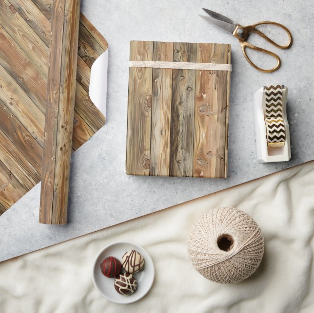 Rough Wood Planks Wrapping Paper Roll (Crafts)