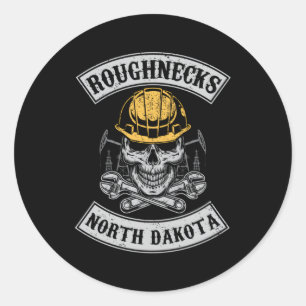 Roughnecks North Dakota Oilfield Roughneck Oil Rig Classic Round Sticker