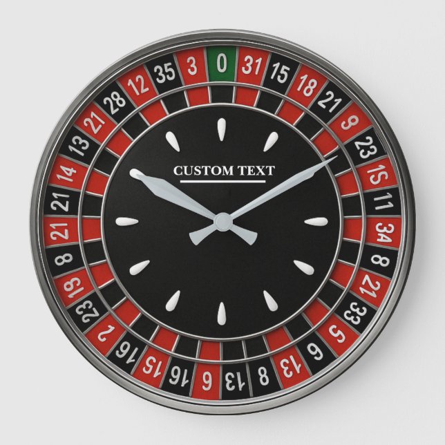 Roulette casino game room wheel Vegas style Large Clock (Front)