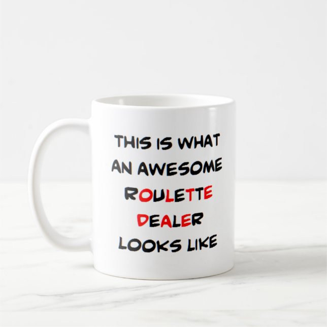 roulette dealer, awesome coffee mug (Left)