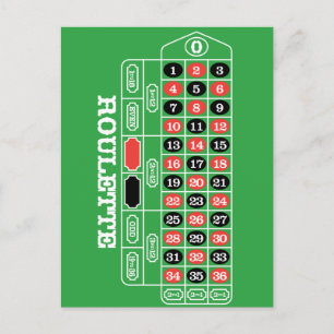 Roulette Table - Casino Gamble To Win Postcard