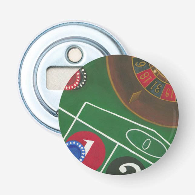 Roulette Table with Chips and Wheel Bottle Opener (Front)