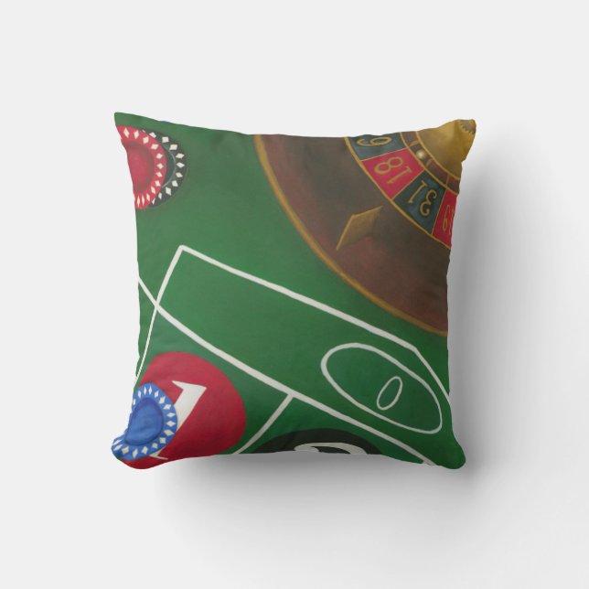 Roulette Table with Chips and Wheel Cushion (Front)