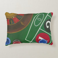 Roulette Table with Chips and Wheel