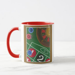 Roulette Table with Chips and Wheel Mug