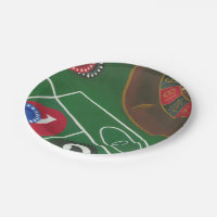 Roulette Table with Chips and Wheel