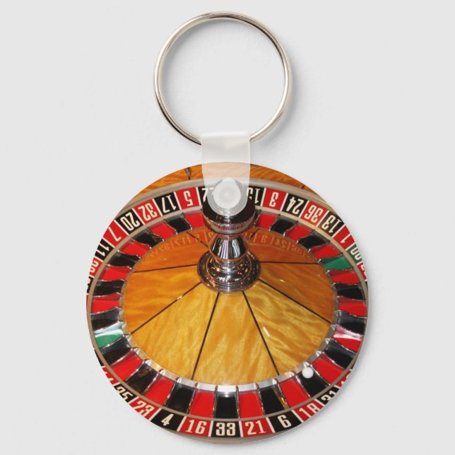 Roulette wheel casino games key ring (Front)