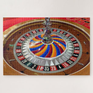 Roulette wheel in casino jigsaw puzzle