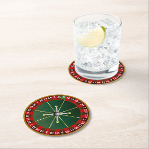 Roulette Wheel  Round Paper Coaster