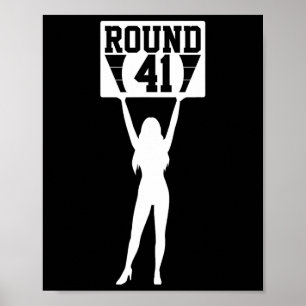 Round 41 Years Old Boxer Bday 41st Birthday Boxing Poster