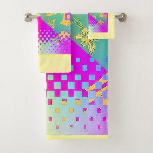 Round About Houses Yellow Bath Towel Set