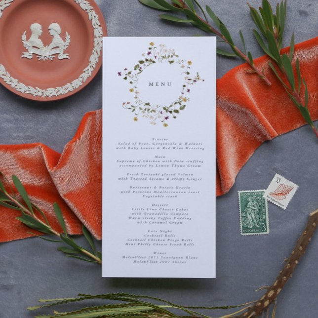 Round Abundance Dried Wildflower Pampas Wedding Menu (Creator Uploaded)