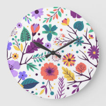 Round acrylic clock flower composition