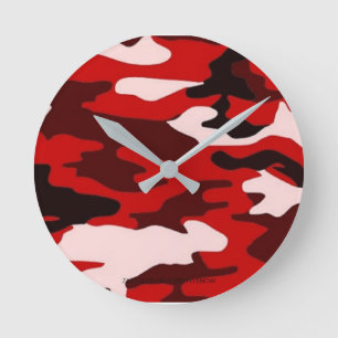 Round Acrylic Wall Clock - Camouflage