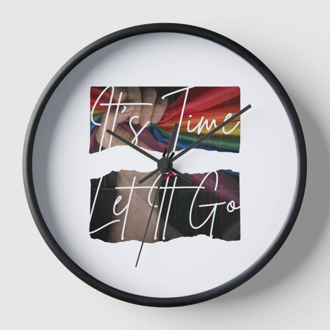 Round Acrylic Wall Clock It's Time Just Let It Go (Front)