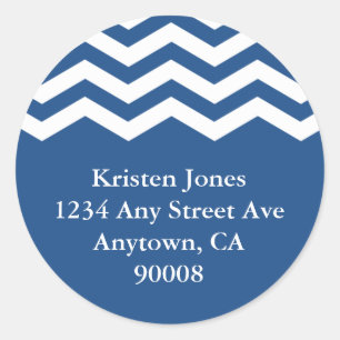 Round address label, chevron classic round sticker