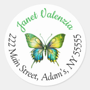 Round address labels butterfly