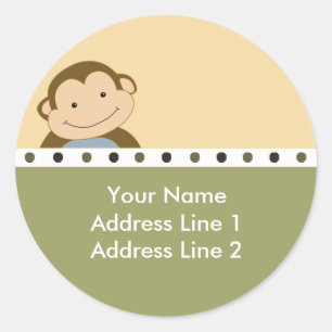 Round Address Labels   envelope seals Monkey
