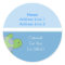 Round Address Labels Sea Turtle Light & Dark Blue