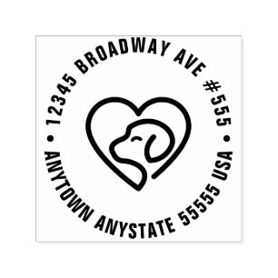 Round Address & Logo Self-Inking Stamp