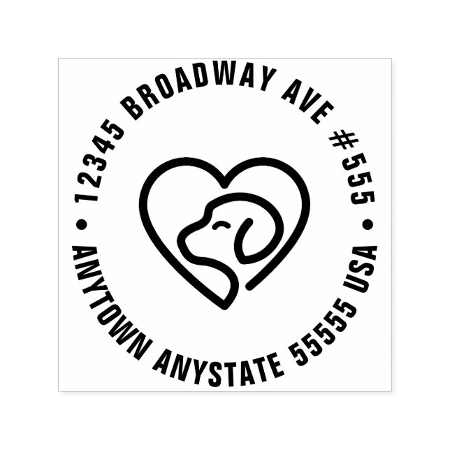 Round Address & Logo Self-Inking Stamp (Design)
