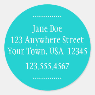 Round Address & Phone Number Label