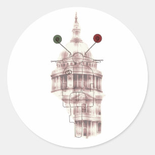 Round adhesive motorcycle wasp classic round sticker
